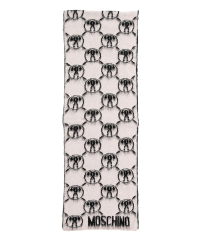 Moschino Women's Wool Scarf  Double Question Mark In Pink