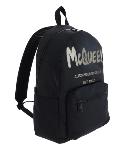 Shop Alexander Mcqueen Graffiti Metropolitan Backpack In Black