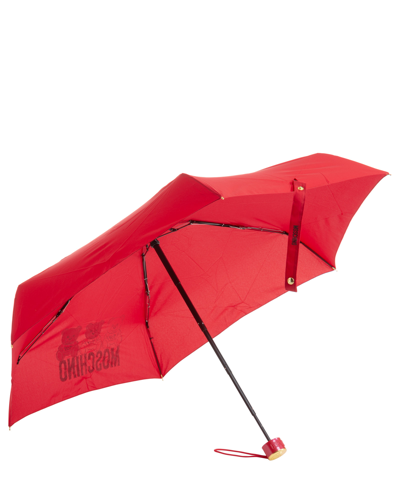 Moschino Supermini Bear Scribbles Umbrella In Red
