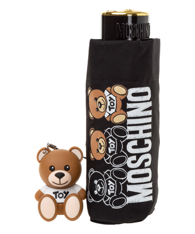 Shop Moschino Bear Scribbles Umbrella In Black