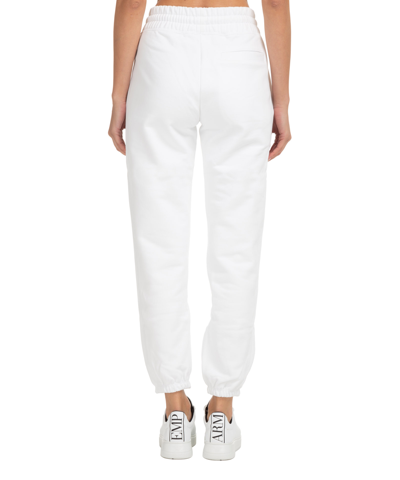 Gcds Cute Tape Logo Cotton Sweatpants In White