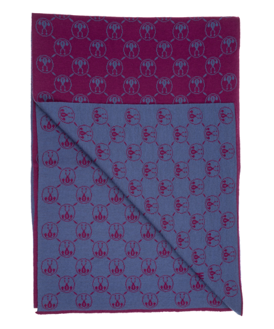 Moschino Women's Wool Scarf  Double Question Mark In Violet