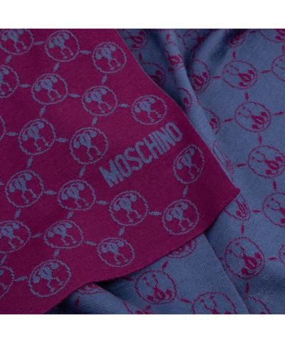 Moschino Women's Wool Scarf  Double Question Mark In Violet