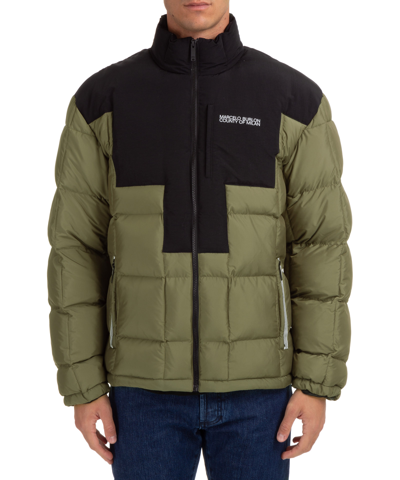 Marcelo Burlon County Of Milan Marcelo Burlon Cross Two-tone Down Jacket In Green