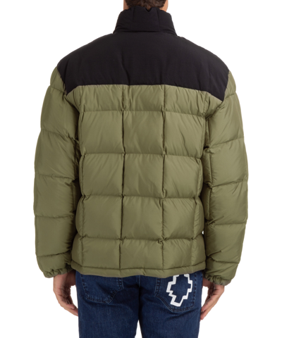 Marcelo Burlon County Of Milan Marcelo Burlon Cross Two-tone Down Jacket In Green