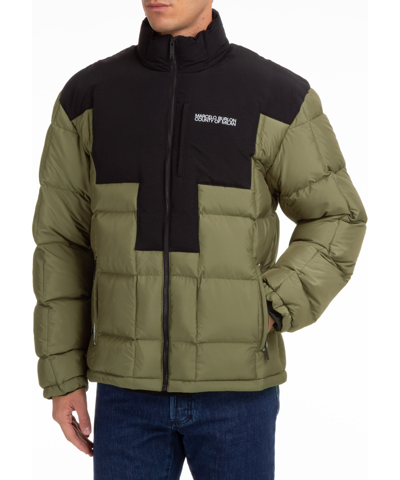 Marcelo Burlon County Of Milan Marcelo Burlon Cross Two-tone Down Jacket In Green