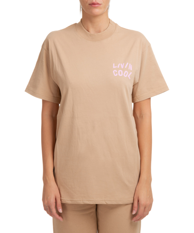 Livincool Tee Artwork Pigment Dyed In Brown