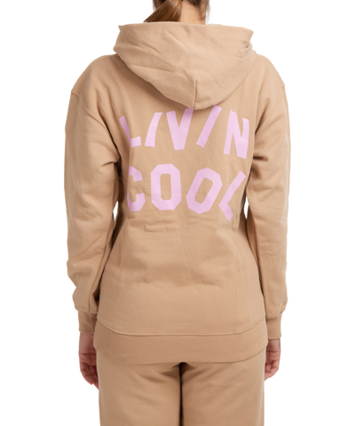 Livincool Women's Sweatshirt Hood Hoodie In Beige