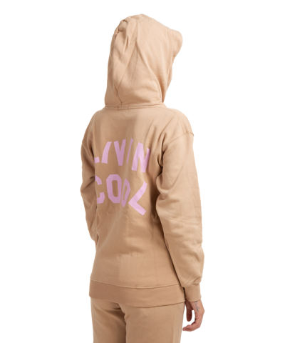 Livincool Women's Sweatshirt Hood Hoodie In Beige
