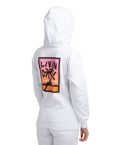 Livincool Palm Tree-embroidered Hoodie In White