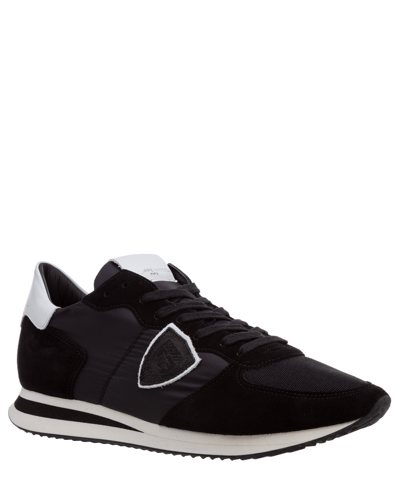 Philippe Model Trpx Low Sneakers In Black Suede And Fabric In Black