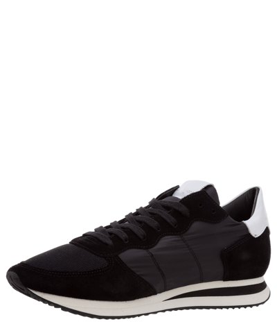 Philippe Model Trpx Low Sneakers In Black Suede And Fabric In Black