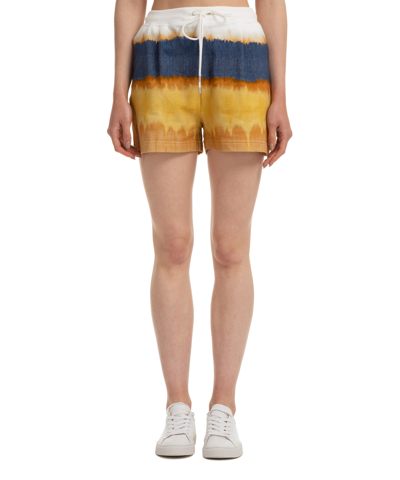 Alberta Ferretti Tie-dye Track Shorts In Yellow