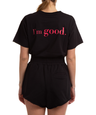 Ireneisgood Slogan-print Short-sleeved T-shirt In Black