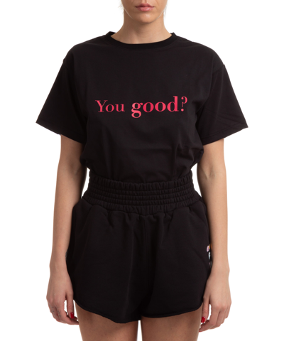 Ireneisgood Slogan-print Short-sleeved T-shirt In Black