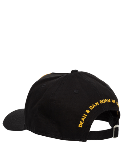 Dsquared2 Dsquared Black Cotton Baseball Cap In Black