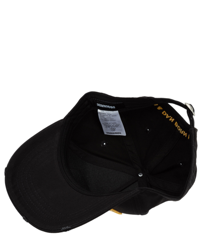 Dsquared2 Dsquared Black Cotton Baseball Cap In Black