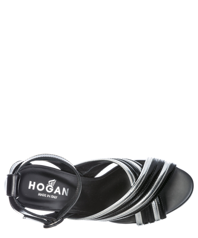 Shop Hogan H353 Heeled Sandals In Black