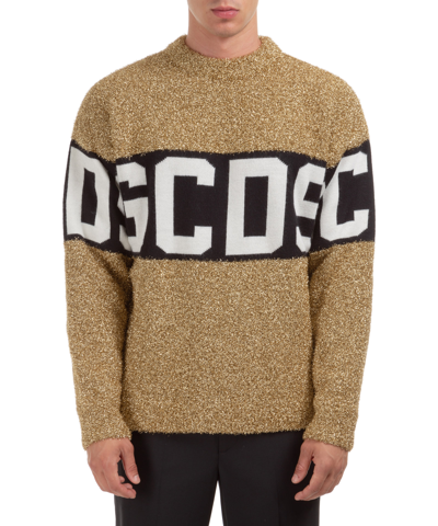 Shop Gcds Logo Sweater In Gold
