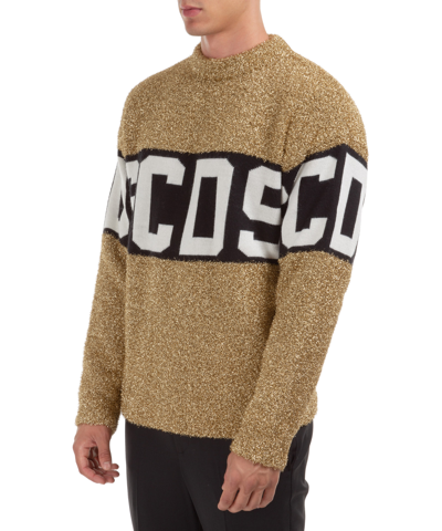 Shop Gcds Logo Sweater In Gold