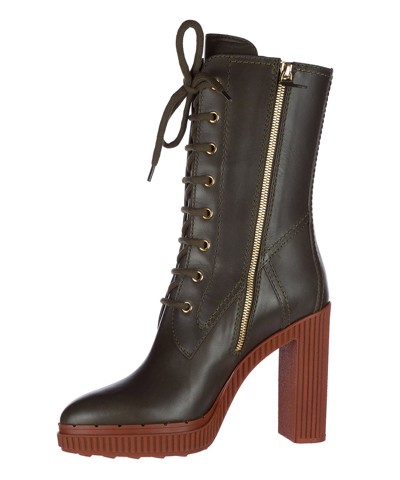 Shop Tod's Heeled Boots In Green