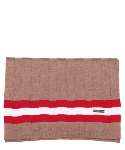 Shop Bally Wool Scarf In Brown