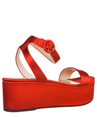 Shop Prada Wedges In Red