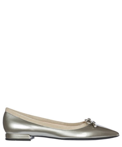 Shop Prada Ballet Flats In Silver