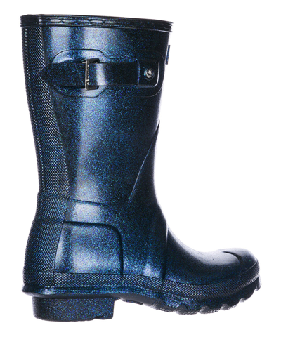 Shop Hunter Wellington Short Starcloud Rain Boots In Blue