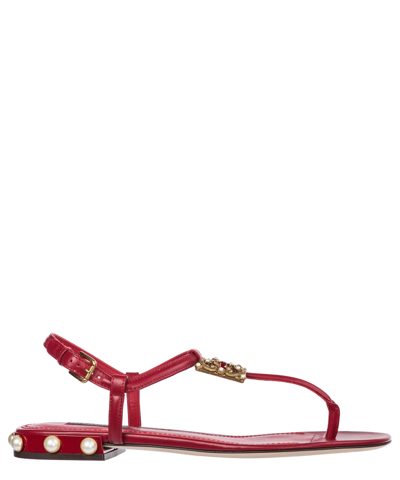 Shop Dolce & Gabbana Amore Sandals In Red