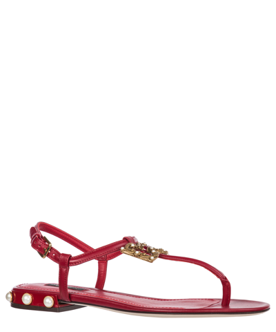 Shop Dolce & Gabbana Amore Sandals In Red