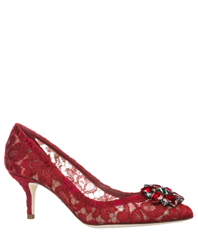 Shop Dolce & Gabbana Rainbow Lace Pumps In Red