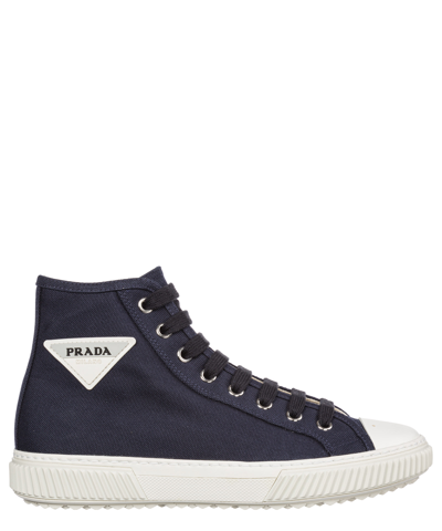 Shop Prada High-top Sneakers In Blue