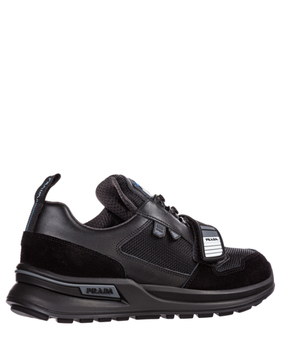 Shop Prada Mechano Sneakers In Black