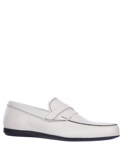 Shop Prada Loafers In White