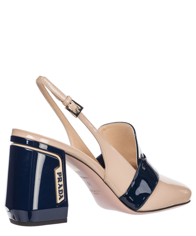 Shop Prada Heeled Sandals In Blue
