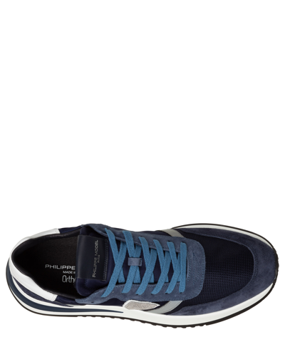 Philippe Model Panelled Crest-motif Sneakers In Blue