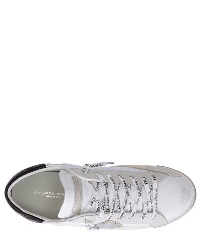 Philippe Model Parisx Sneakers In Leather With Contrasting Heel Tab In White