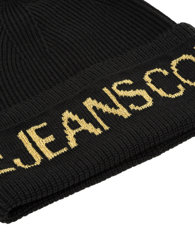 Shop Versace Jeans Couture Beanie In Black