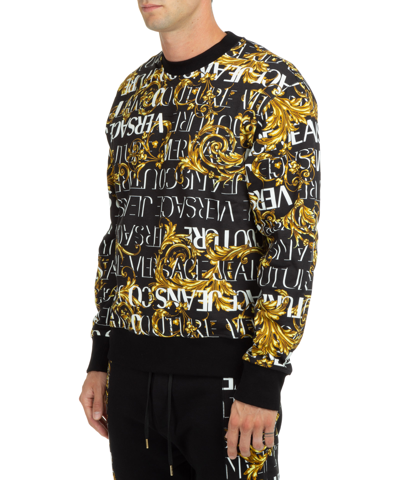 Shop Versace Jeans Couture Logo Couture Sweatshirt In Black