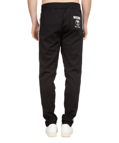 Shop Moschino Double Question Mark Sweatpants In Black