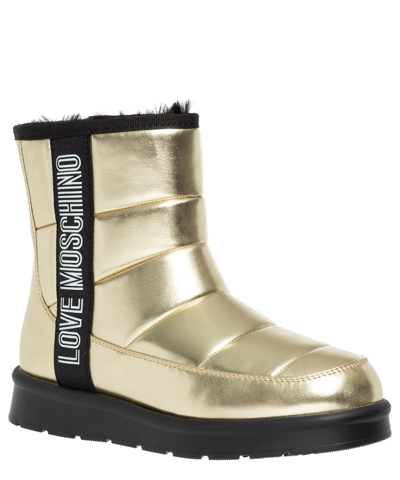 Shop Love Moschino Ankle Boots In Gold