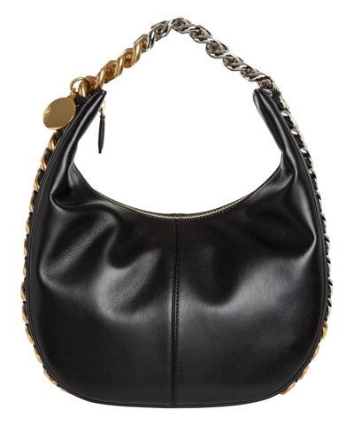 Shop Stella Mccartney Frayme Hobo Bag In Black