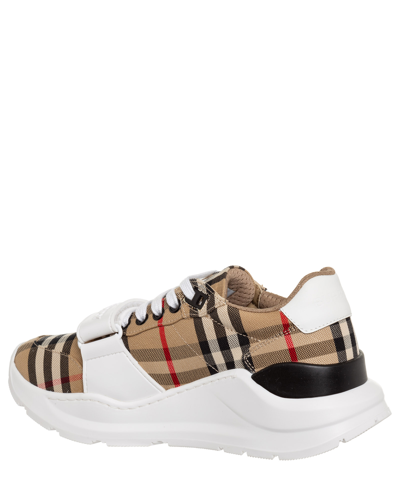 Shop Burberry Vintage Check Sneakers In Beige