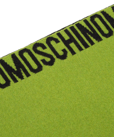 Moschino Cashmere Wool Scarf In Green