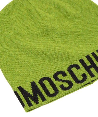 Moschino Cashmere Beanie In Green