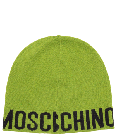 Moschino Cashmere Beanie In Green