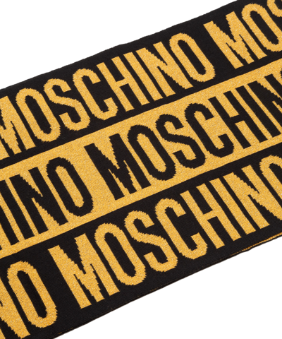 Shop Moschino Wool Scarf In Black