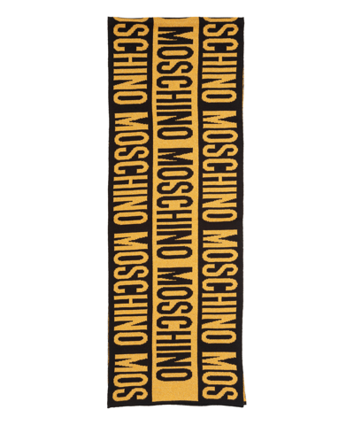 Shop Moschino Wool Scarf In Black