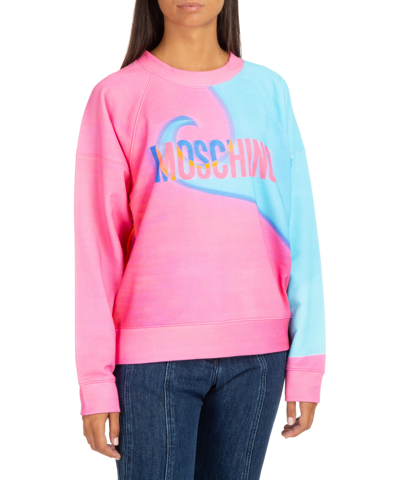 Shop Moschino Projection Sweatshirt In Pink